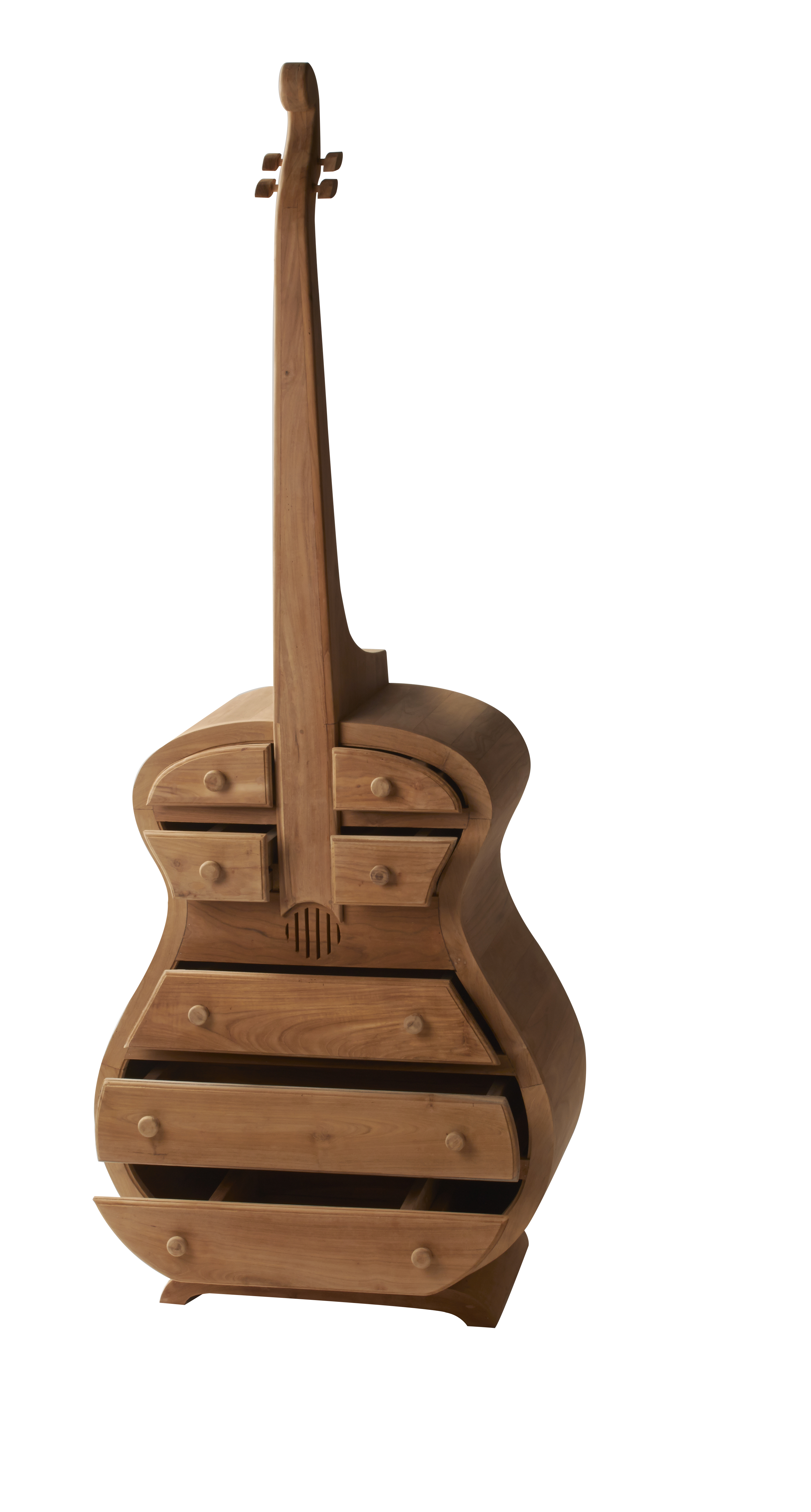 Decoratieve gitaar kast met opbergruimte teak hout 190 cm SDB Living